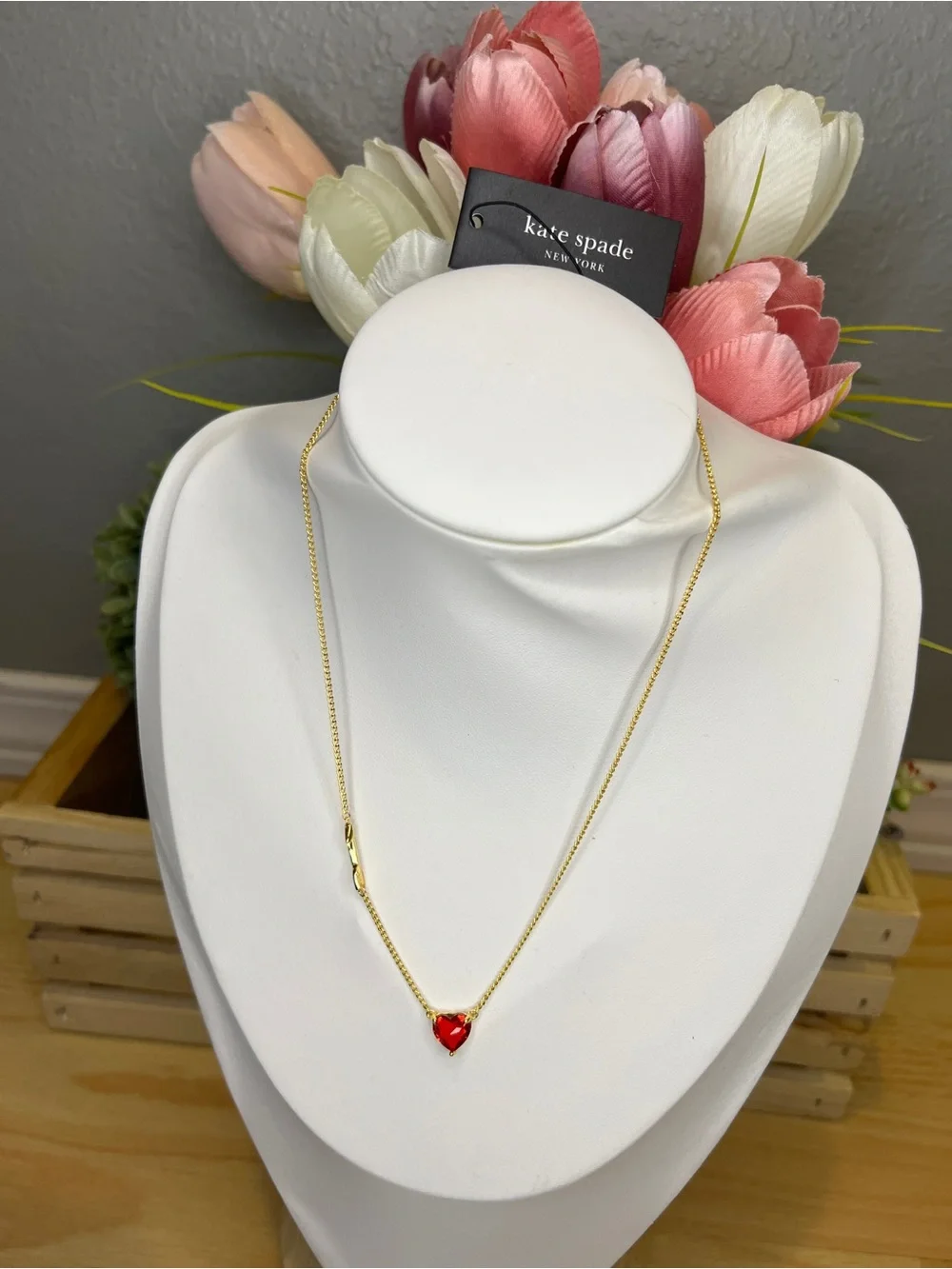 Kate Spade Red Heart Arrow Necklace
